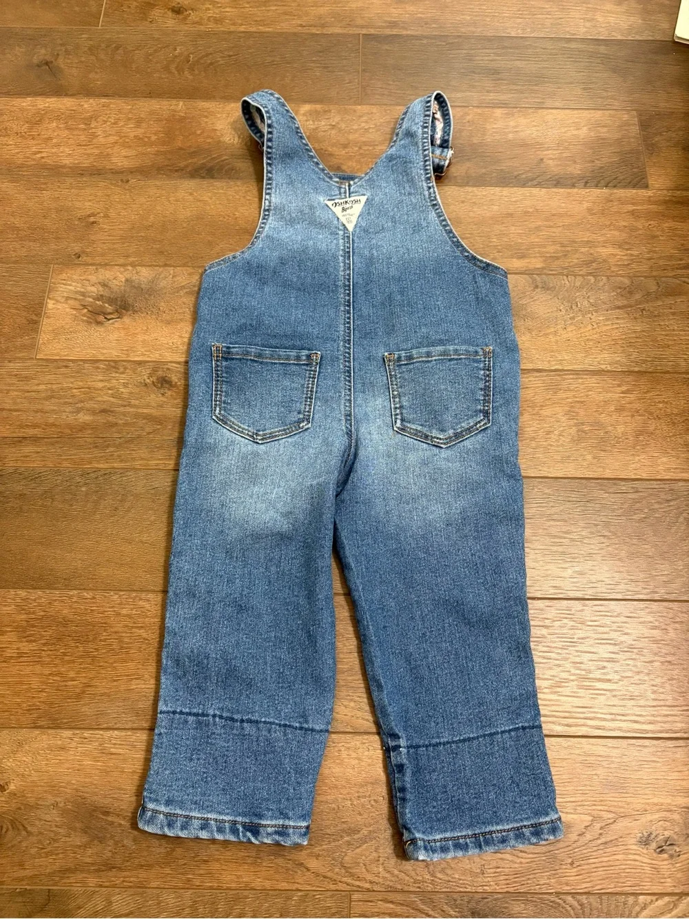 OshKosh B'gosh Medium Blue Denim girls Overalls Adjustable size 2T